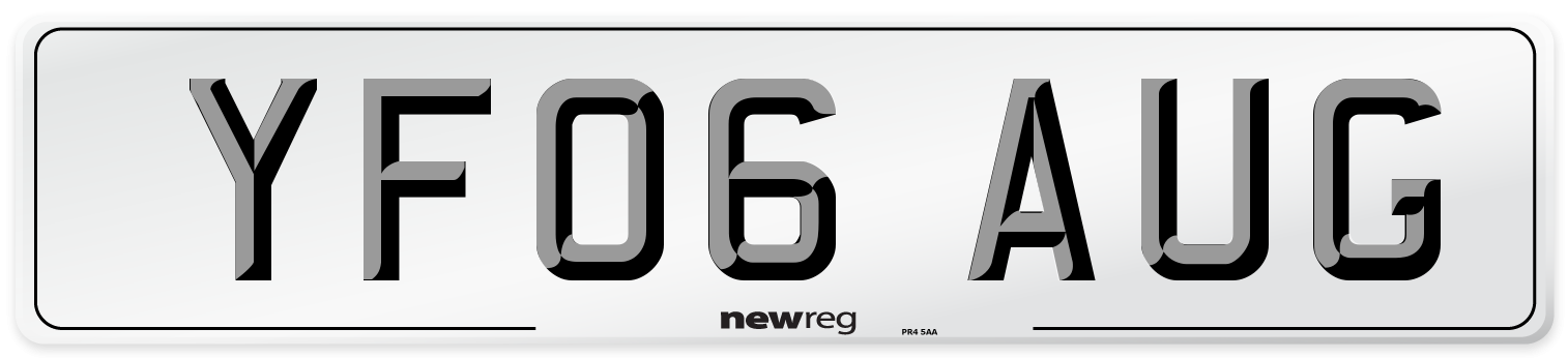 YF06 AUG Number Plate from New Reg